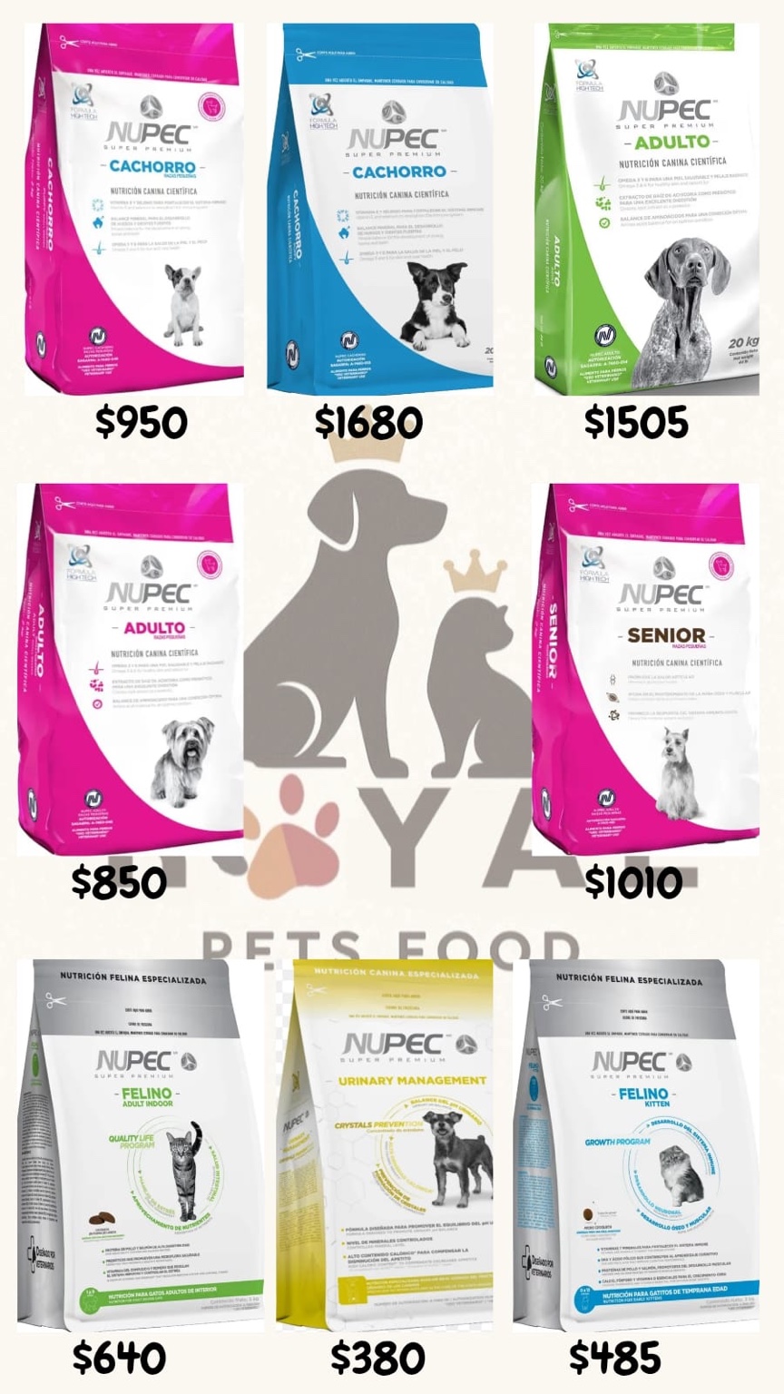 Catálogo NUPEC de alimento para perros y gatos